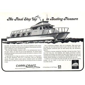 1971 Carri-Craft Cruis-ader Catamaran Yacht Vintage Print Ad Cruisader Wall Art
